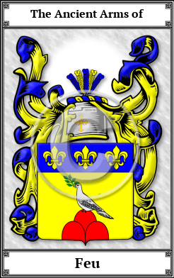 Feu Family Crest Download (JPG) Book Plated - 600 DPI