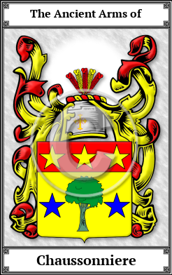 Chaussonniere Family Crest Download (JPG)  Book Plated - 150 DPI