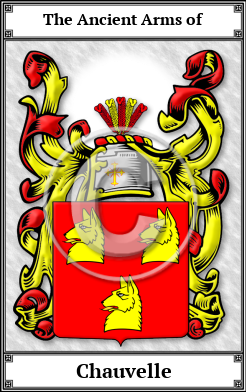 Chauvelle Family Crest Download (JPG)  Book Plated - 150 DPI