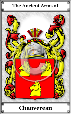 Chauvereau Family Crest Download (JPG)  Book Plated - 150 DPI