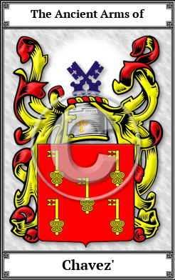 Chavez' Family Crest Download (JPG)  Book Plated - 150 DPI