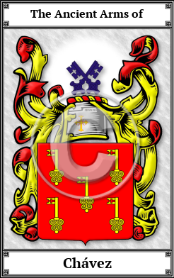 Chávez Family Crest Download (JPG) Book Plated - 600 DPI