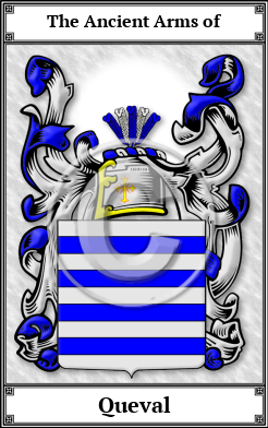 Queval Family Crest Download (JPG)  Book Plated - 150 DPI