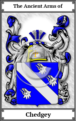 Chedgey Family Crest Download (JPG)  Book Plated - 150 DPI