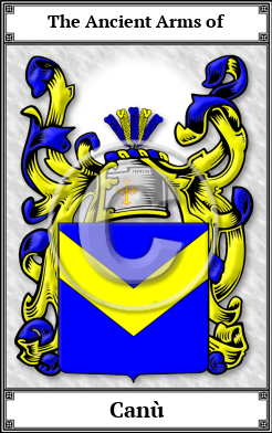 Canù Family Crest Download (JPG)  Book Plated - 150 DPI