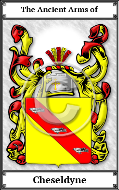 Cheseldyne Family Crest Download (JPG)  Book Plated - 150 DPI