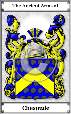 Chesnude Family Crest Download (JPG)  Book Plated - 150 DPI