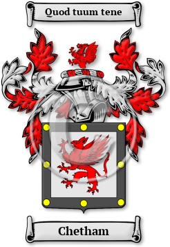 Chetham Family Crest Download (jpg) Legacy Series - 150 DPI