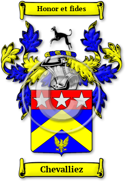 Chevalliez Family Crest Download (jpg) Legacy Series - 150 DPI