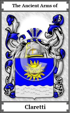 Claretti Family Crest Download (JPG)  Book Plated - 150 DPI