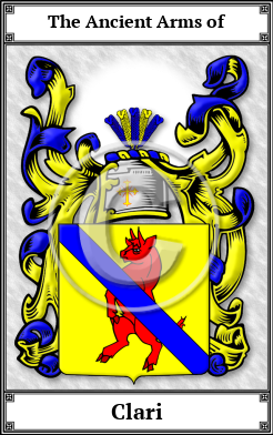 Clari Family Crest Download (JPG)  Book Plated - 150 DPI