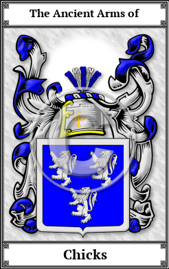Chicks Family Crest Download (JPG)  Book Plated - 150 DPI