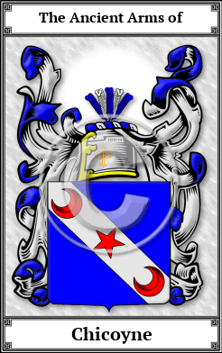 Chicoyne Family Crest Download (JPG)  Book Plated - 150 DPI