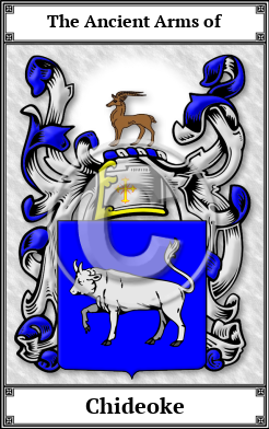 Chideoke Family Crest Download (JPG)  Book Plated - 150 DPI