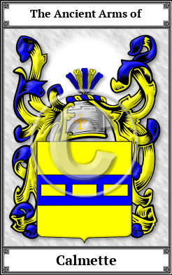 Calmette Family Crest Download (JPG)  Book Plated - 150 DPI