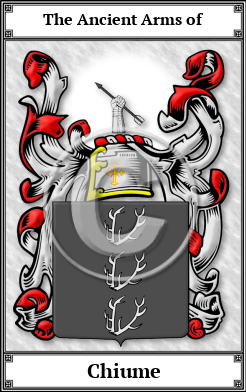 Chiume Family Crest Download (JPG) Book Plated - 600 DPI