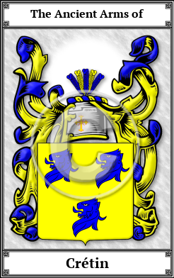Crétin Family Crest Download (JPG)  Book Plated - 150 DPI