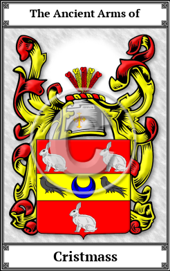 Cristmass Family Crest Download (JPG)  Book Plated - 150 DPI