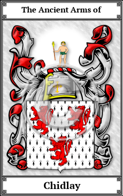 Chidlay Family Crest Download (JPG)  Book Plated - 150 DPI
