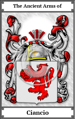 Ciancio Family Crest Download (JPG)  Book Plated - 150 DPI