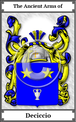 Deciccio Family Crest Download (JPG)  Book Plated - 150 DPI