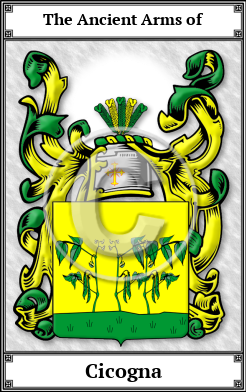 Cicogna Family Crest Download (JPG)  Book Plated - 150 DPI