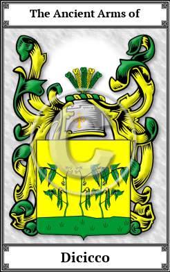 Dicicco Family Crest Download (JPG) Book Plated - 600 DPI