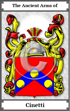 Cinetti Family Crest Download (JPG) Book Plated - 600 DPI