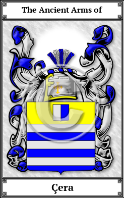 Çera Family Crest Download (JPG)  Book Plated - 150 DPI
