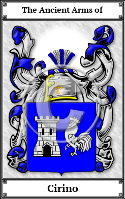 Cirino Family Crest Download (JPG)  Book Plated - 150 DPI