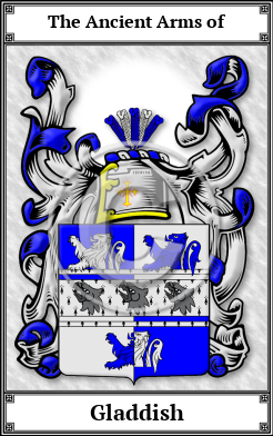 Gladdish Family Crest Download (JPG)  Book Plated - 150 DPI