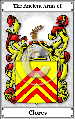 Clores Family Crest Download (JPG) Book Plated - 600 DPI