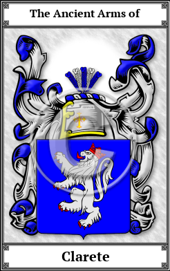 Clarete Family Crest Download (JPG) Book Plated - 600 DPI
