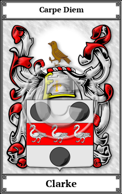 Clarke Family Crest Download (JPG)  Book Plated - 150 DPI