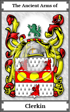 Clerkin Family Crest Download (JPG) Book Plated - 600 DPI