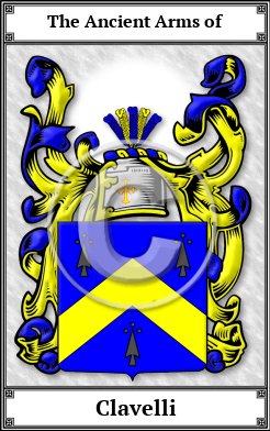 Clavelli Family Crest Download (JPG) Book Plated - 600 DPI