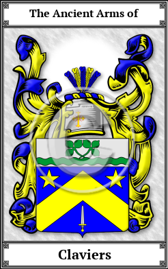 Claviers Family Crest Download (JPG) Book Plated - 600 DPI