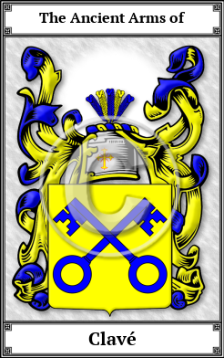 Clavé Family Crest Download (JPG)  Book Plated - 150 DPI
