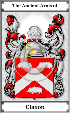 Claxon Family Crest Download (JPG)  Book Plated - 150 DPI