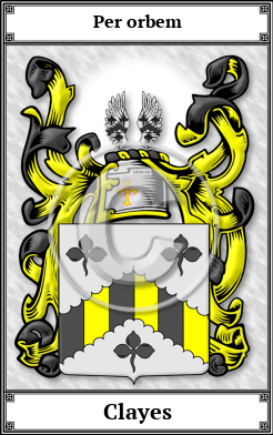 Clayes Family Crest Download (JPG)  Book Plated - 150 DPI