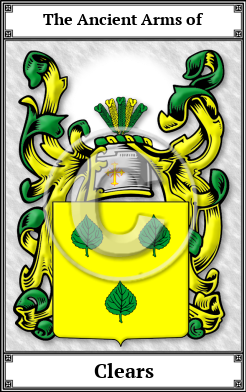 Clears Family Crest Download (JPG)  Book Plated - 150 DPI