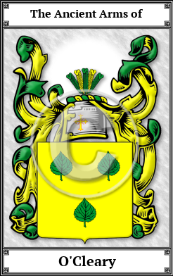 O'Cleary Family Crest Download (JPG)  Book Plated - 150 DPI