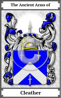 Cleather Family Crest Download (JPG)  Book Plated - 150 DPI