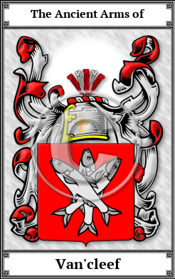 Van'cleef Family Crest Download (JPG) Book Plated - 150 DPI