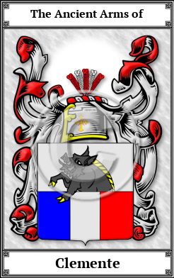 Clemente Family Crest Download (JPG)  Book Plated - 150 DPI