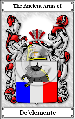 De'clemente Family Crest Download (JPG)  Book Plated - 150 DPI