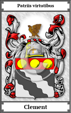Clement Family Crest Download (JPG)  Book Plated - 150 DPI