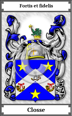 Closse Family Crest Download (JPG)  Book Plated - 150 DPI