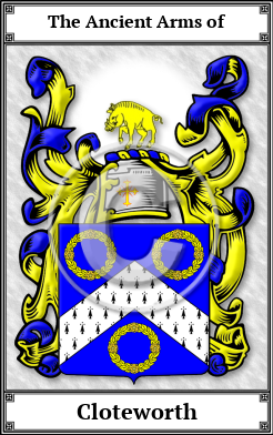 Cloteworth Family Crest Download (JPG) Book Plated - 600 DPI