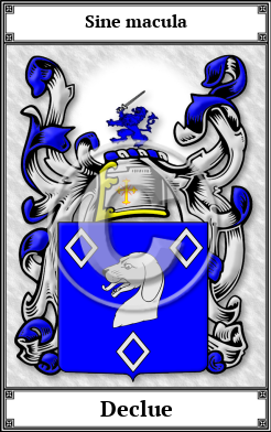 Declue Family Crest Download (JPG)  Book Plated - 150 DPI